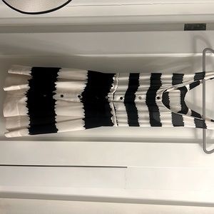 Black and white summer 100% silk ALC dress